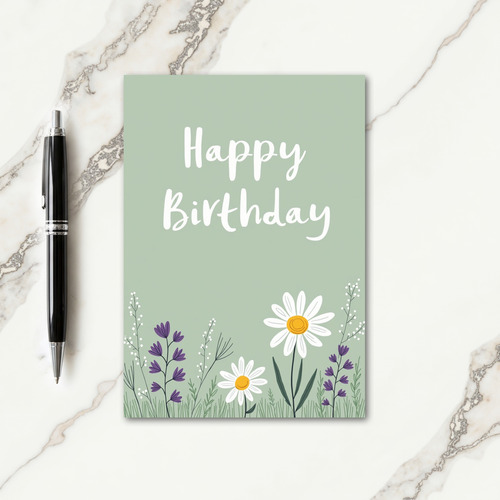 Cheerful Daisy Birthday Card