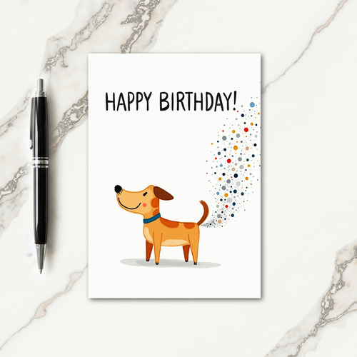 Cheerful Dog Bubbles Card