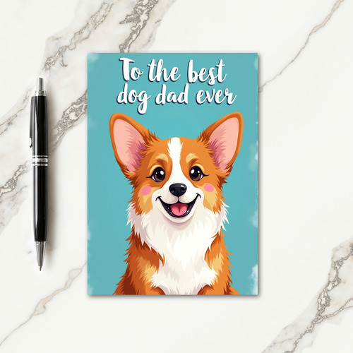 Cheerful Dog Dad Portrait Card