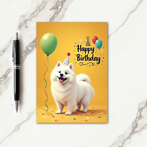 Cheerful Dog Party Hat Card