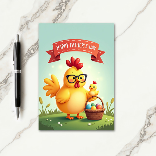 Cheerful Fathers Day Chick Card