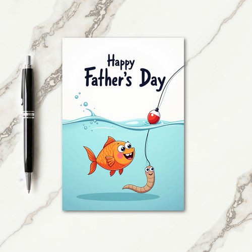 Cheerful Fathers Day Scene Card