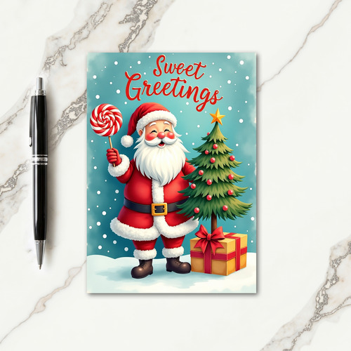Cheerful Figures Sweet Christmas Card
