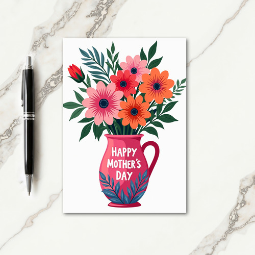 Cheerful Floral Pitcher Card
