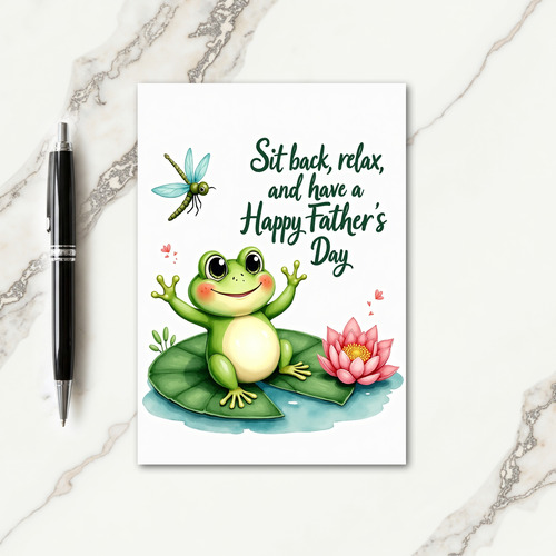 Cheerful Frog Fathers Day Card