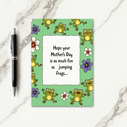 Cheerful Frog Mothers Day Card