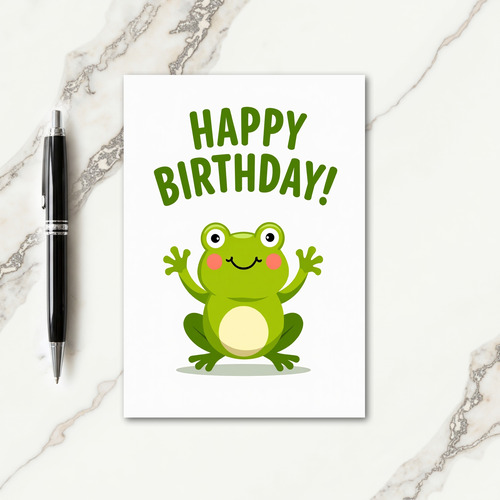 Cheerful Froggy Birthday Card