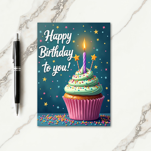 Cheerful Frosted Birthday Card