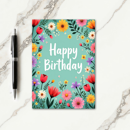Cheerful Garden Birthday Card