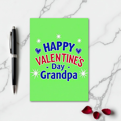 Cheerful Grandpa Valentine Card