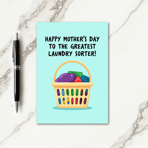 Cheerful Laundry Basket Card