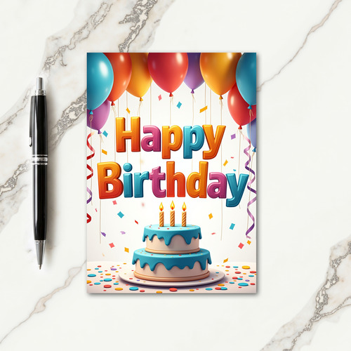 Cheerful Lettering Card