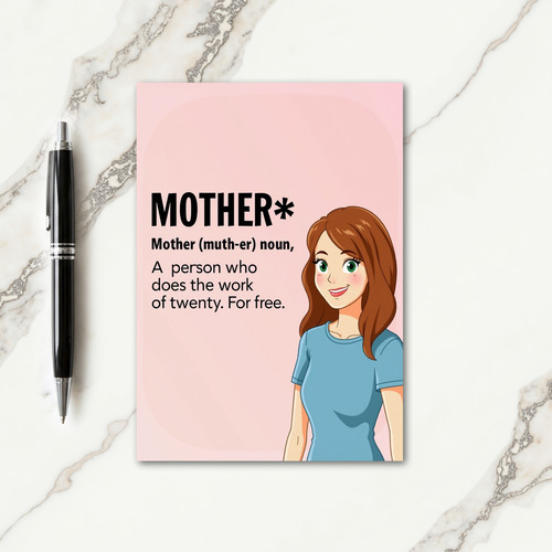Cheerful Mom Definition Art Card