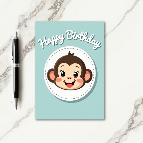 Cheerful Monkey Art Card