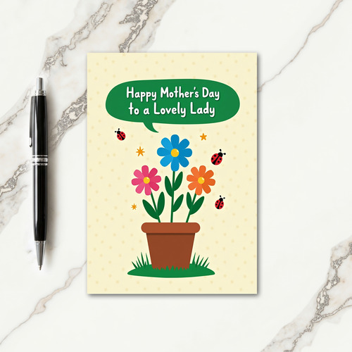 Cheerful Mothers Day Flower Card
