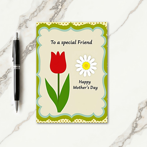 Cheerful Mothers Day Friend Card