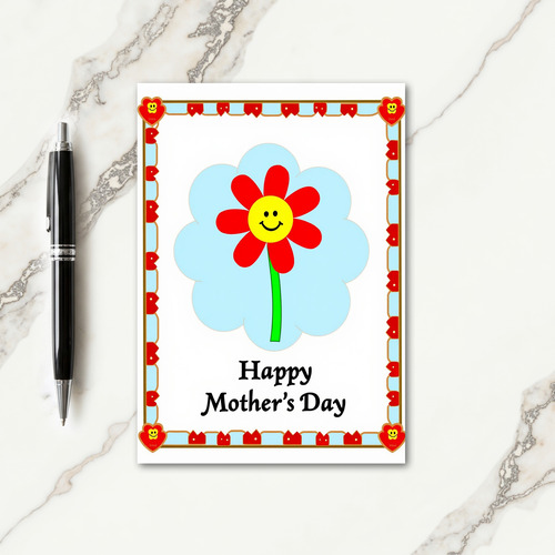 Cheerful Mothers Day Icon Card