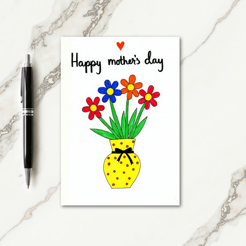 Cheerful Mothers Day Vase Card