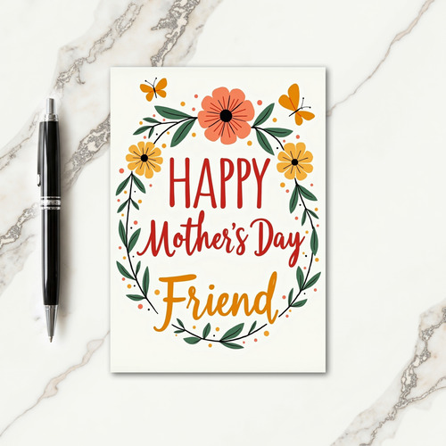 Cheerful Mothers Day Wreath Card