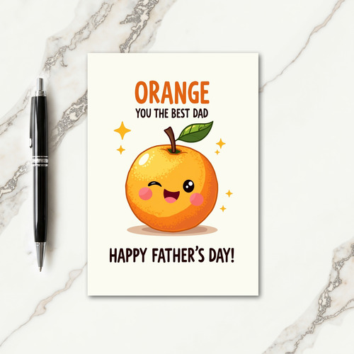 Cheerful Orange Dad Day Card