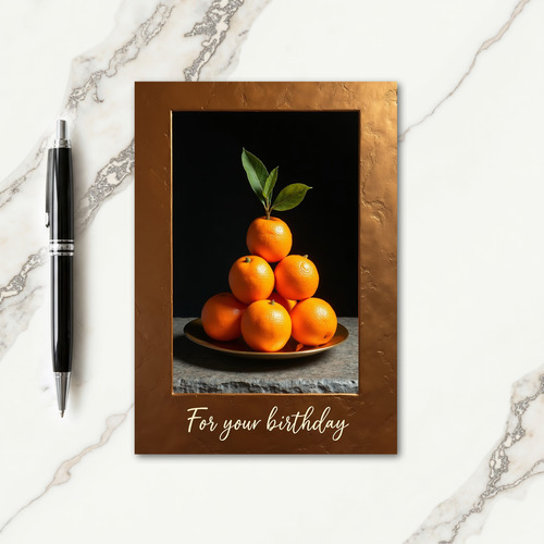 Cheerful Orange Fruit Birthday Card