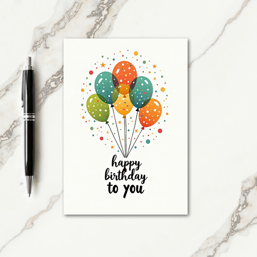Cheerful Orbs Birthday Card