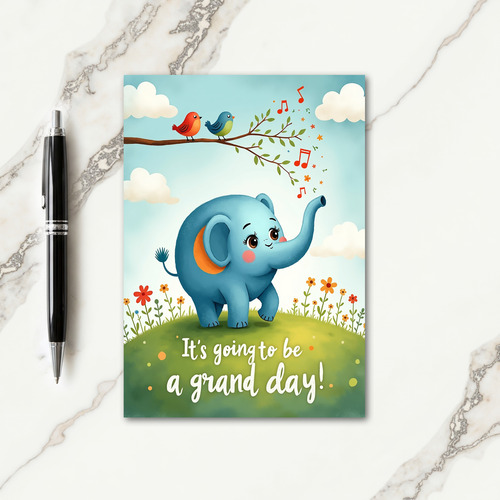Cheerful Pachyderm Birthday Card