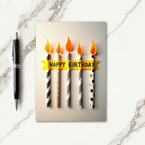 Cheerful Paper Flame Card