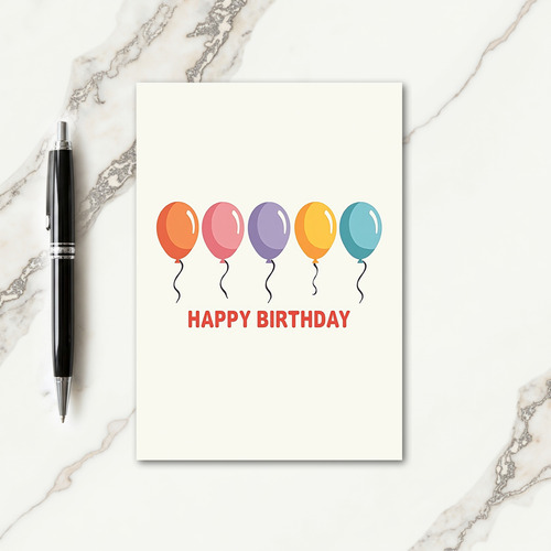 Cheerful Pastel Spheres Birthday Card