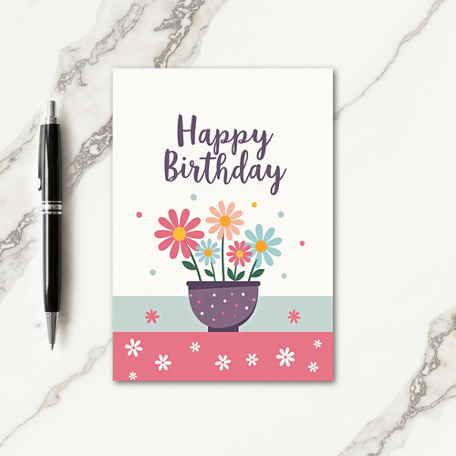 Cheerful Polka Pot Birthday Card