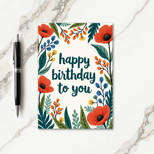 Cheerful Poppy Bloom Card