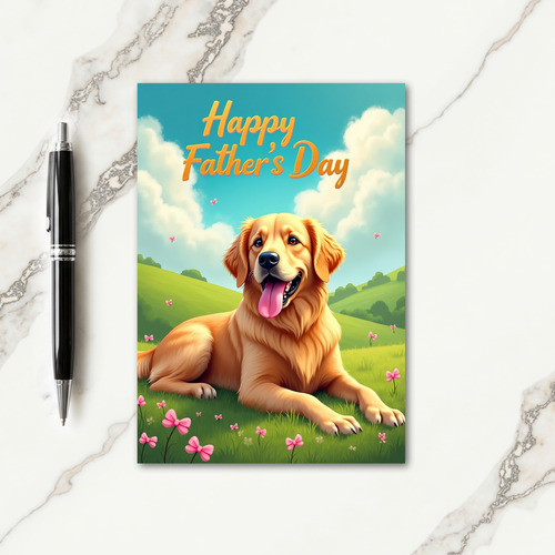 Cheerful Pup Fathers Day Card