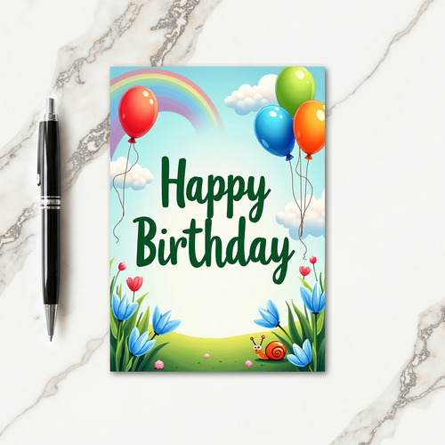 Cheerful Rainbow Birthday Card