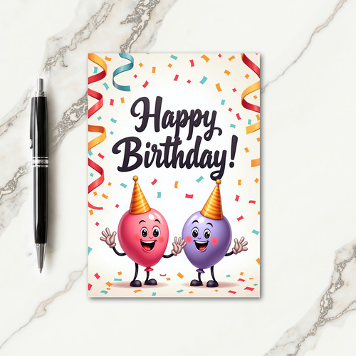Cheerful Ribbon Birthday Card