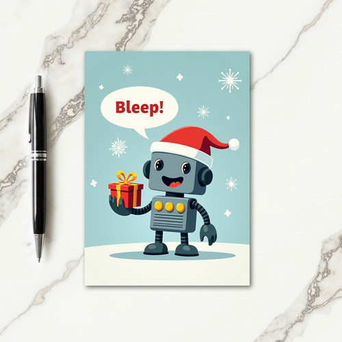 Cheerful Robot Christmas Card