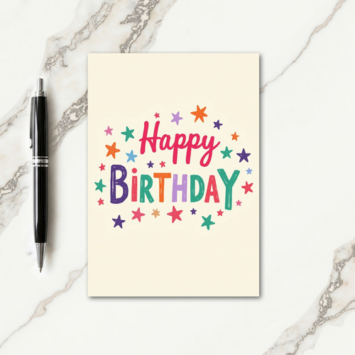 Cheerful Script Birthday Card