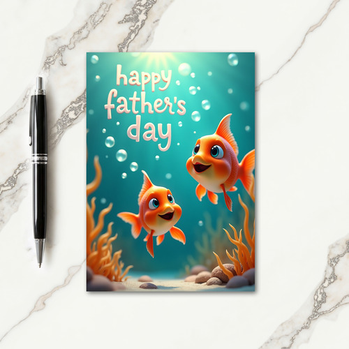 Cheerful Sea Life Fathers Day Card
