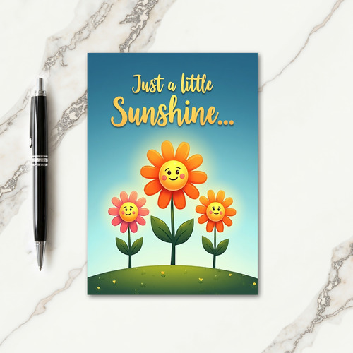 Cheerful Smiling Flower Card
