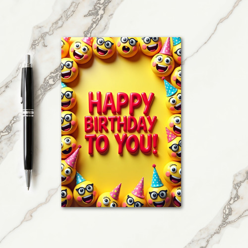 Cheerful Smiling Spheres Card