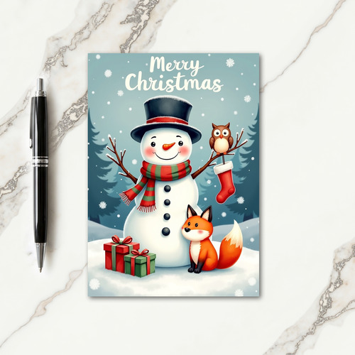 Cheerful Snow Figure Card