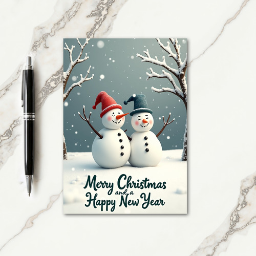 Cheerful Snow Pals Christmas Card