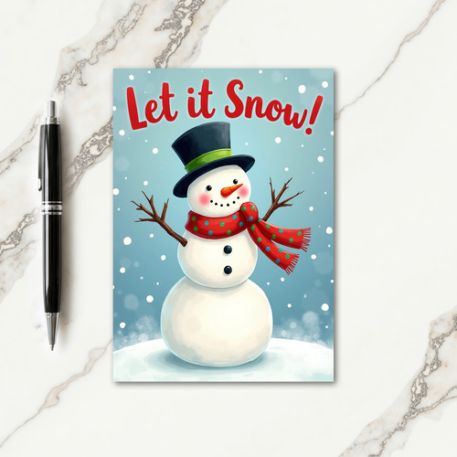 Cheerful Snowman Art Card