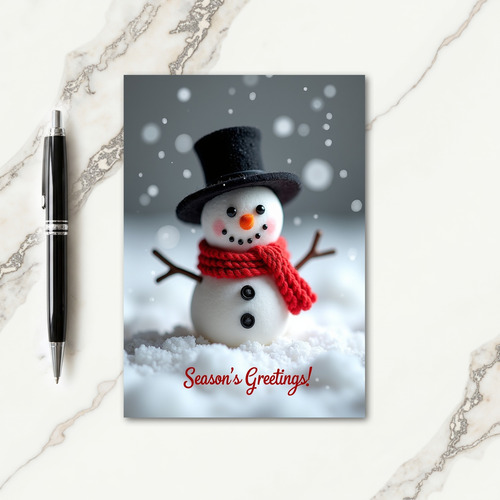 Cheerful Snowman Christmas Card