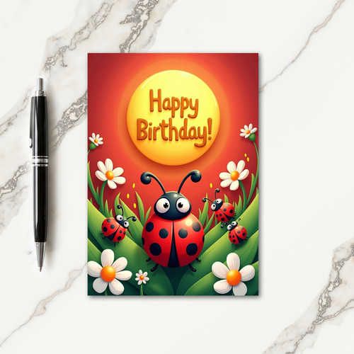 Cheerful Spotted Bug Card