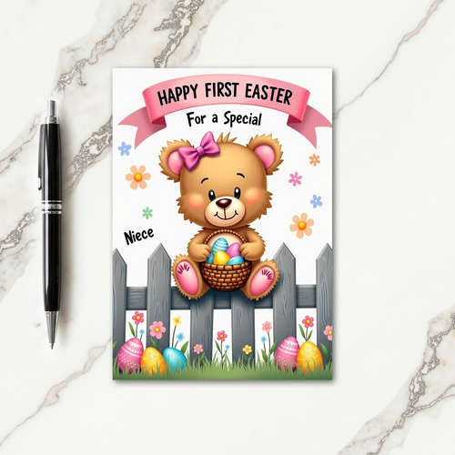 Cheerful Spring Bear Card