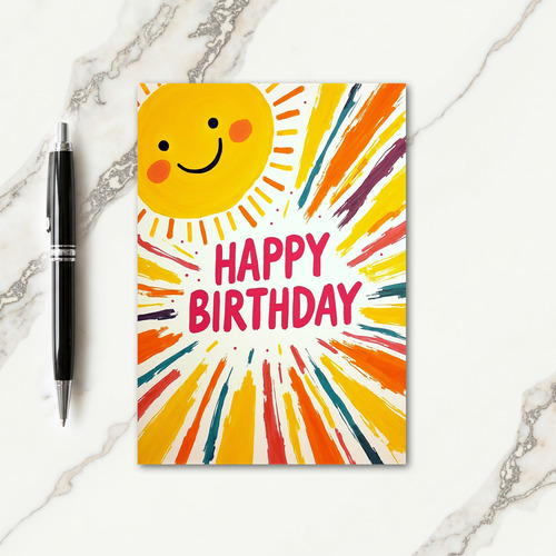 Cheerful Sun Birthday Card