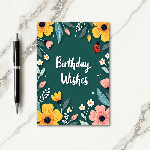 Cheerful Teal Birthday Card