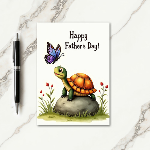 Cheerful Turtle Fathers Day Card