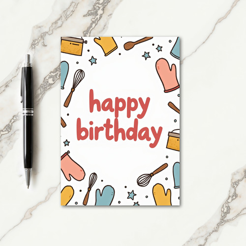Cheerful Utensil Birthday Card