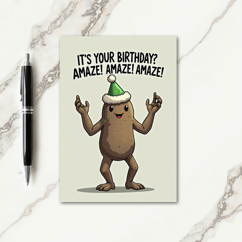 Cheerful Veggie Party Hat Card